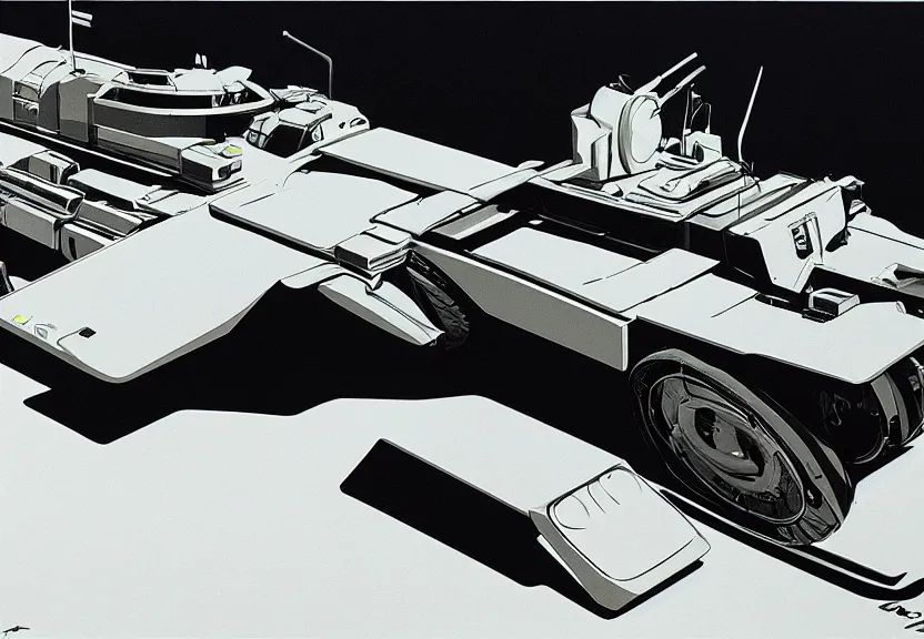 Image similar to isometric view of a futuristic Ferrari tank by syd mead