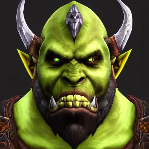 Image similar to world of warcraft orc portrait 4k