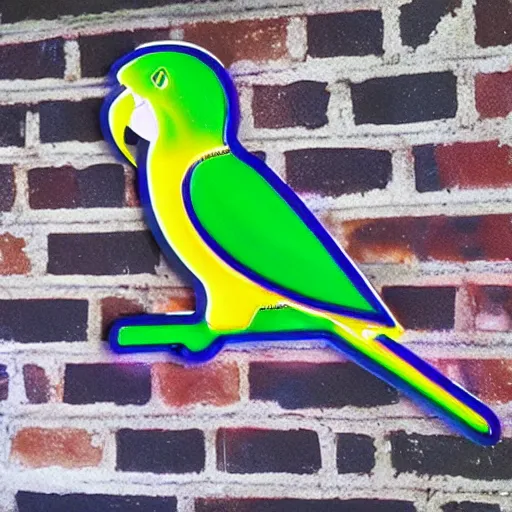 Prompt: green parrot neon sign