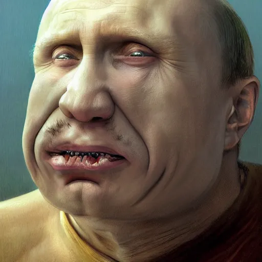 prompthunt: vladimir putin blobfish, blobfish putin hybrid, putin face,  vladimir putin anthropomorphic transformation, macabre, horror, by donato  giancola and greg rutkowski and wayne barlow and zdzisław beksinski,  realistic face, visible face, digital