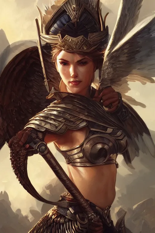 Image similar to amazon valkyrie athena, d & d, fantasy, portrait, highly detailed, headshot, digital painting, trending on artstation, concept art, sharp focus, illustration, art by artgerm and greg rutkowski and magali villeneuve