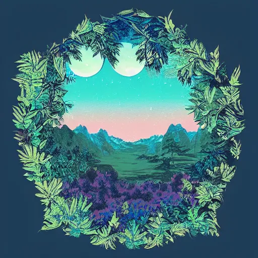 Image similar to Breathtaking nature inspired digital art tshirt trending on redbubble, masterpiece