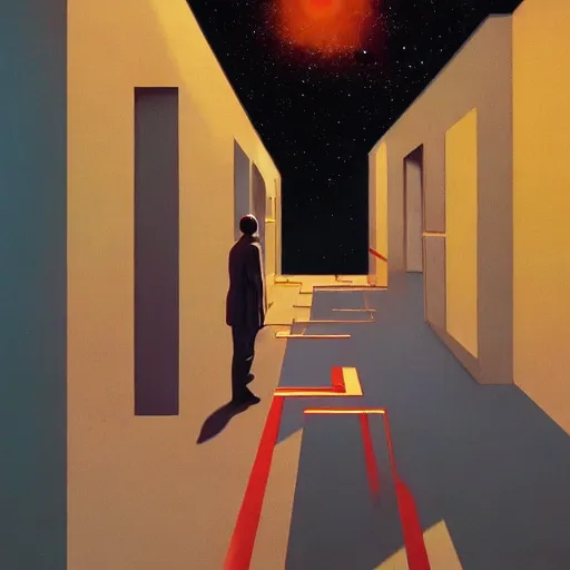 Prompt: a maze head portal to interstellar space galaxy, very coherent, painted by Edward Hopper, Wayne Barlowe, painted by James Gilleard, airbrush, art by JamesJean