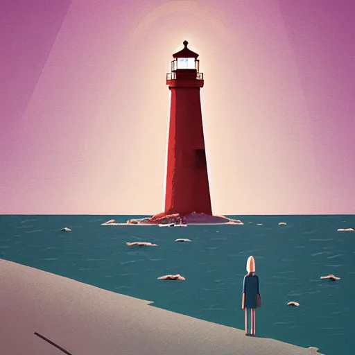 Image similar to lighthouse by simon stahlenhag