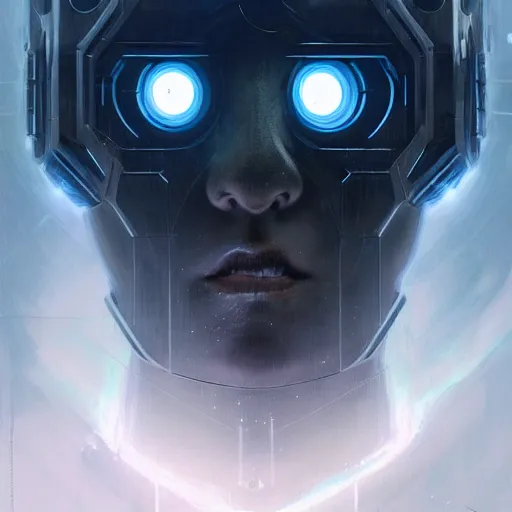 Image similar to dark digital concept art portrait of a high - tech robot on a depth of field background, artstation, award - winning realistic sci - fi concept art by jim burns and greg rutkowski, beksinski, a realism masterpiece, moody color palette, james gilleard, bruegel, alphonse mucha, and yoshitaka amano