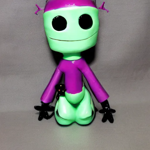 Prompt: Invader Zim gir porcelain doll