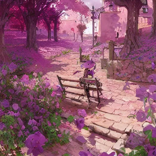 Prompt: i have to confess that i do love pinks, violets and purples, by marc simonetti