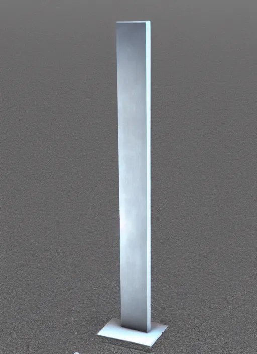 Image similar to highly detailed render of a futuristic metallic stele standing on the road made in unreal engine 4