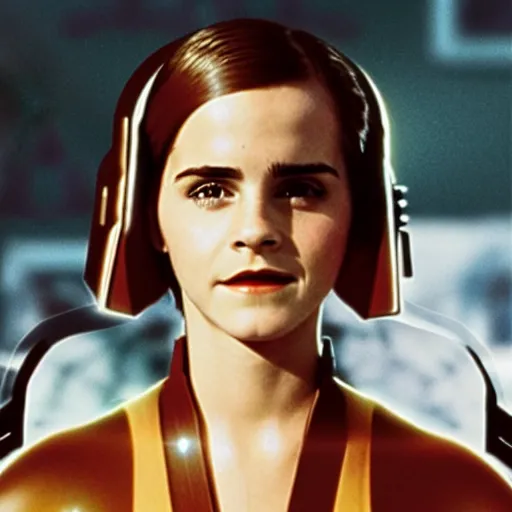 Prompt: film still of emma watson as princess leia in the 1 9 7 0 s, star wars, polaroid, photography, film, kodak