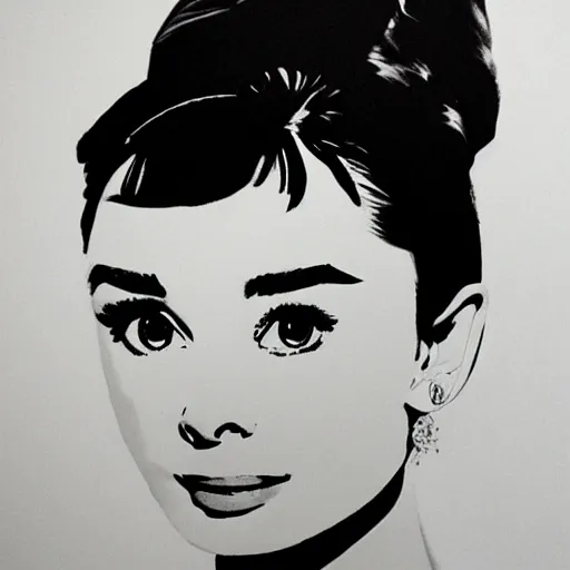 Image similar to audrey hepburn art by leonardo