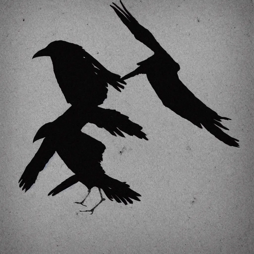 Image similar to crow staring into the void taking flight inspired by geiger with tetsuya and kansuke yomamato