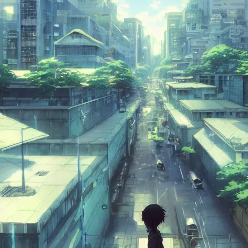 Prompt: the city art by Makoto Shinkai