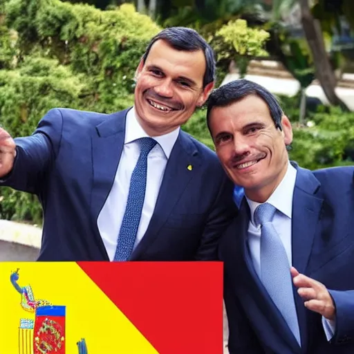 Image similar to spanish president pedro sanchez taking a selfie in venezuela