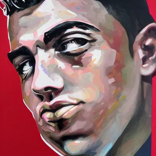 Prompt: portrait of ronaldo luis nazario de lima by sandra chevrier