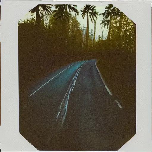 Image similar to polaroid of a dream double exposure road sea stars high contrast