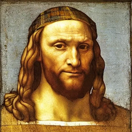Prompt: the face of a person named joe townsend, painted by leonardo da vinci