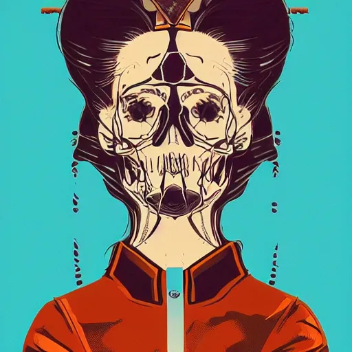 Image similar to portrait skull girl by petros afshar, tom whalen, laurie greasley, jc leyendecker and singer sargent