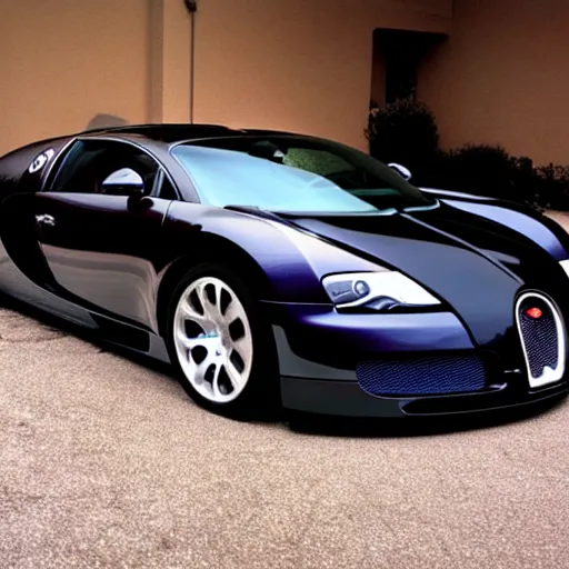 Prompt: a low resolution photo with bad lighting of a bugatti veyron in a party, late 2 0 0 0 s