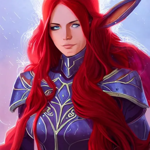 Prompt: a female elven cleric with red long hair, very good beautiful heavy scale armor, wearing a cape, casting a fire spell, magical, bright, colorful, fantastic lighting, amazing details, 4 k uhd, illustration by stephanie brown and mingchen shen and ilya kuvshinov, artstation, pixiv, concept art,