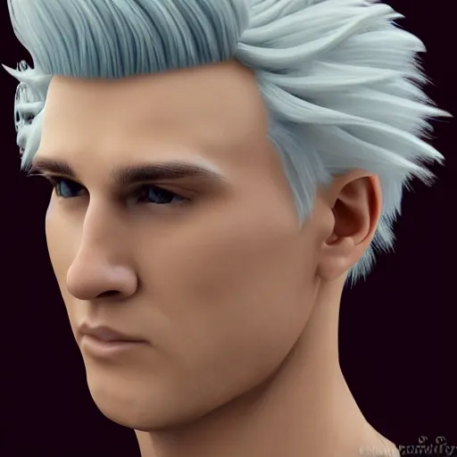 Image similar to vanilla ice but his hair is made out of swirly ice cream vanilla ice cream his hair is completely made out of vanilla swirled vanilla ice cream, ice cream hair, realistic, hyperrealistic, ultra realistic, real, real world, highly detailed, very detailed, extremely detailed, intricate details, 8 k resolution, hd quality