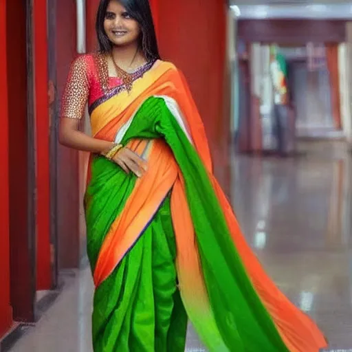 Image similar to a cute Bangladeshi girl wearing saree