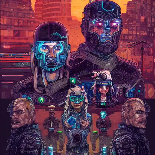 Prompt: portrait of cyborg vikings in a futuristic city by Dan Mumford and Sandra Chevrier, 4k, ultra realistic, artstation trending