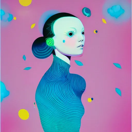 Image similar to portrait of a girl, beeple and james jean, chiho aoshima color scheme