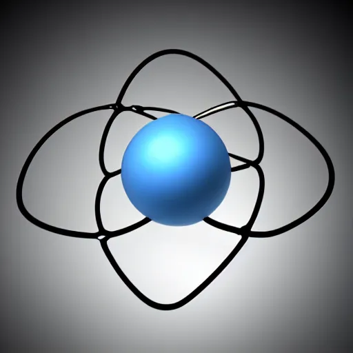 Prompt: realistic representation of an atom of helium