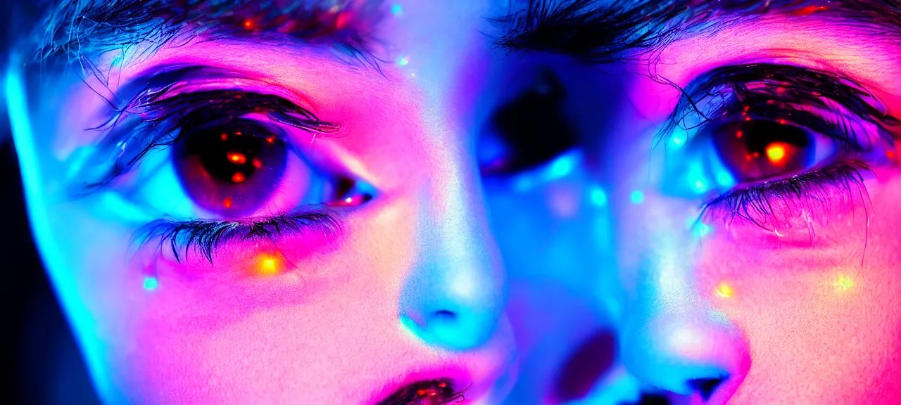 Prompt: beauty, third eyed humanoids forehead, portrait, vivid colors, thin wires, beautiful lighting