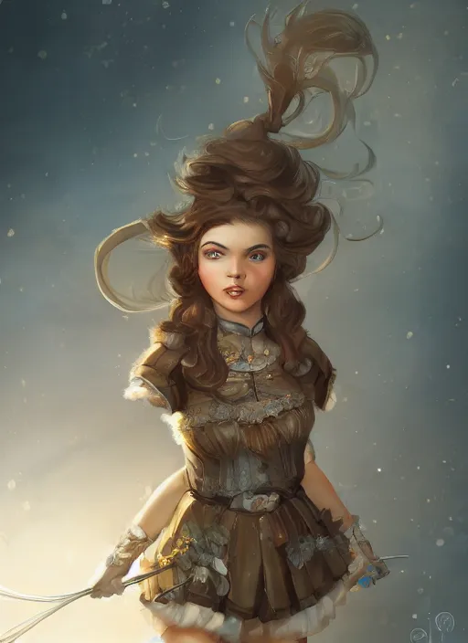 Image similar to beautiful female Dorothy gale, full body character concept, armor, super powers, fantasy, intricate, elegant, highly detailed, digital painting, artstation, concept art, shining, sharp focus, illustration, art by stanley lau