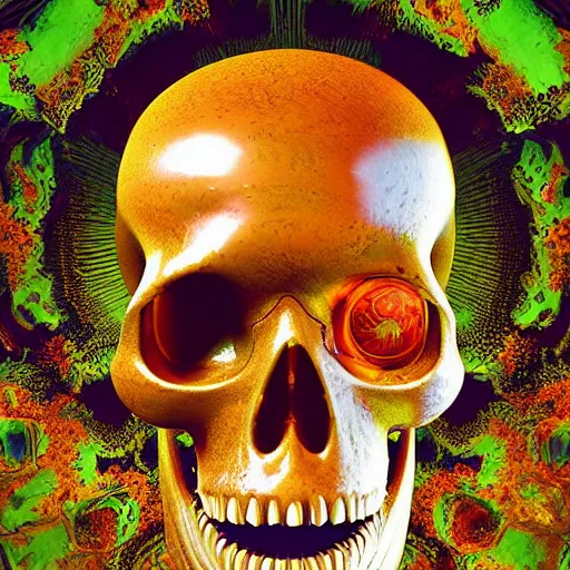 Image similar to portrait_of_a_melting_skull._intricate_abstract._psychedelic_liquod_embossed_intricate_artwork._by_Tooth_Wu_wlop_beeple_dan_mumford._octane_render_trending_on_artstat