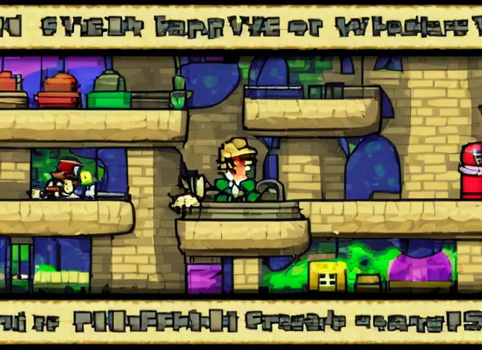 Image similar to screenshot from ( ( super paper mario ) )