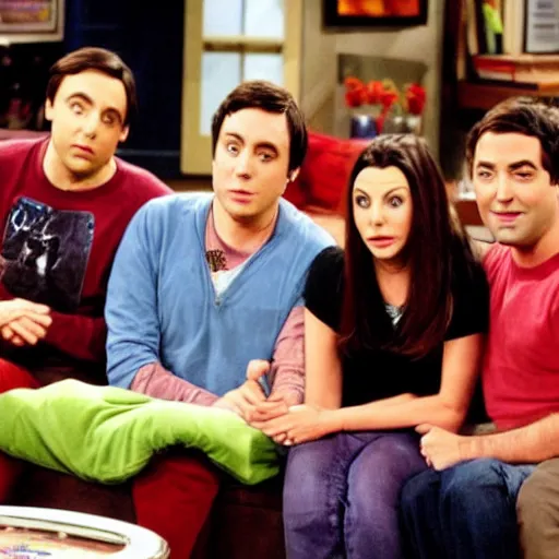 Image similar to actors from the friends cast in the big bang theory