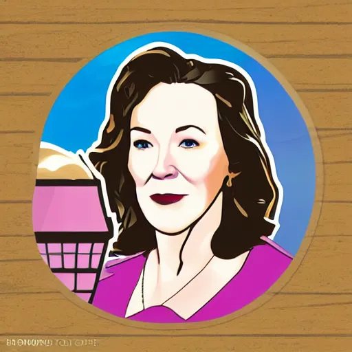 Image similar to schitts creek catherine o'hara as moira, sticker - art, svg vector, adobe - illustrator