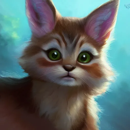 Image similar to Disney's Bambi Cat, the cutest kitten ever, D&D, fantasy, portrait, highly detailed, digital painting, trending on artstation, concept art, sharp focus, illustration, art by artgerm and greg rutkowski and magali villeneuve