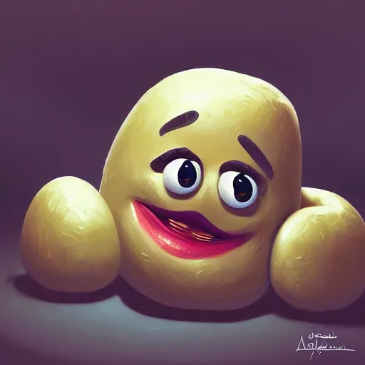 Image similar to teteaclaquestv mr potato head caricature, artgem, digital painting, color painting, hyperrealistic, concept art, oil painting, masterpiece, concept art, trending on deviantart, realistic and detailed face, highly detailed, high quality, 8 k, soft lighting, fancy colors, fantasy, cinematic, high coherence