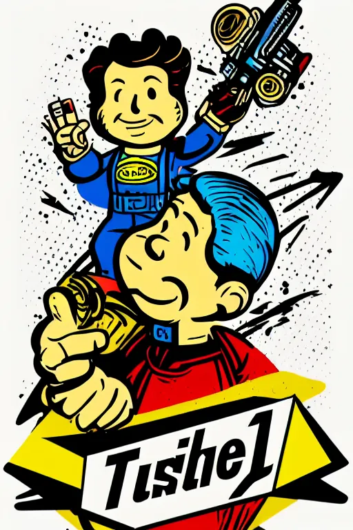 Image similar to fallout 7 6 retro futurist illustration art by butcher billy, sticker, colorful, illustration, highly detailed, simple, smooth and clean vector curves, no jagged lines, vector art, smooth andy warhol style