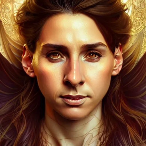 Prompt: lionel messi as a female, d & d style, fantasy, intricate, elegant, highly detailed, digital painting, artstation, concept art, matte, sharp focus, illustration, art by artgerm and greg rutkowski and alphonse mucha