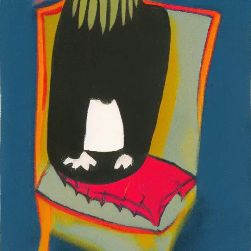 Image similar to A character by Charles Addams and Milton Avery