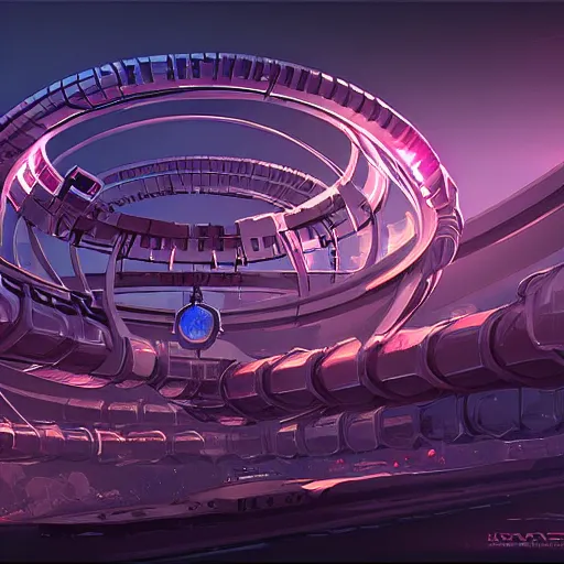 Image similar to cyberpunk circular ring structure, by andreas rocha