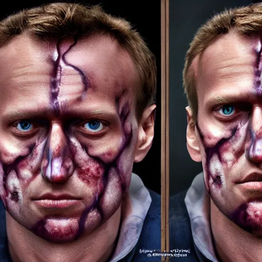 Image similar to navalny became cringe ugly lovecraftian degenerate abomination, photo - realistic, color image, 2 k, highly detailed, bodyhorror, occult art