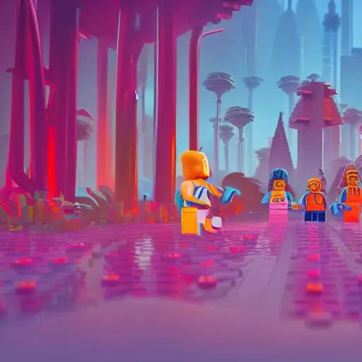 Image similar to magical lego jungle, sharp focus, james gilleard, moebius, print, game concept art