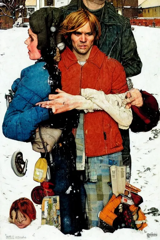 Image similar to eternal sunshine of the spotless mind painted by Norman Rockwell