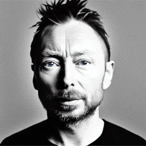 Image similar to Thom Yorke the Tank Engine