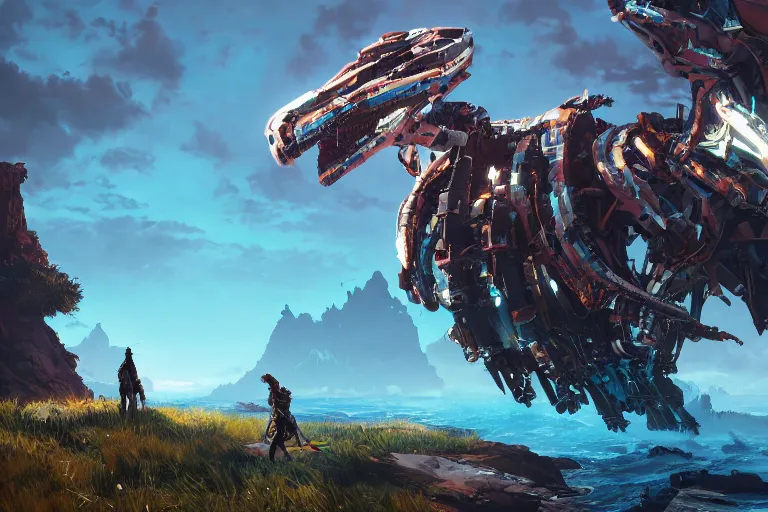 Image similar to glinthawk machine mecanical creature robot of horizon forbidden west horizon zero dawn bioluminiscence global illumination ray tracing hdr fanart arstation by ian pesty and alena aenami artworks in 4 k