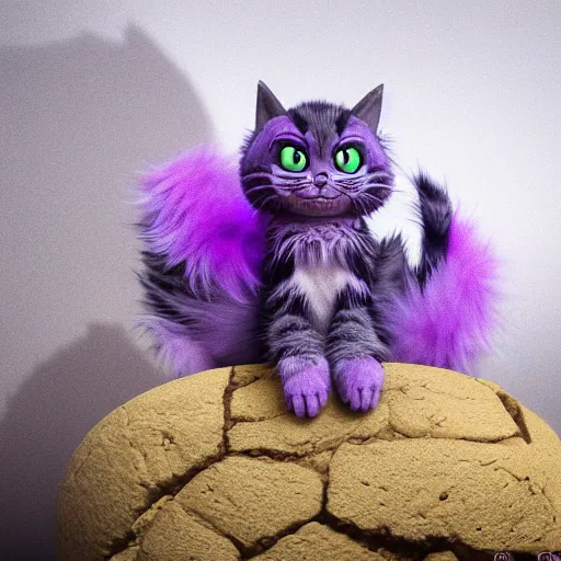 Image similar to full body pose, hyperrealistic photograph of the cheshire cat as a cute kitten, dim volumetric lighting, 8 k, octane beautifully detailed render, extremely hyper detailed, intricate, epic composition, cinematic lighting, masterpiece, trending on artstation, very very detailed, stunning, hdr, smooth, sharp focus, high resolution, award, winning photo, dslr, 5 0 mm