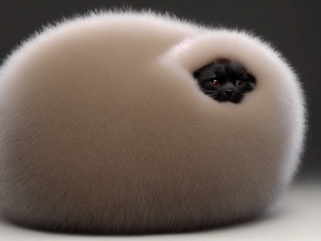 Image similar to a fur covered jelly bean shape