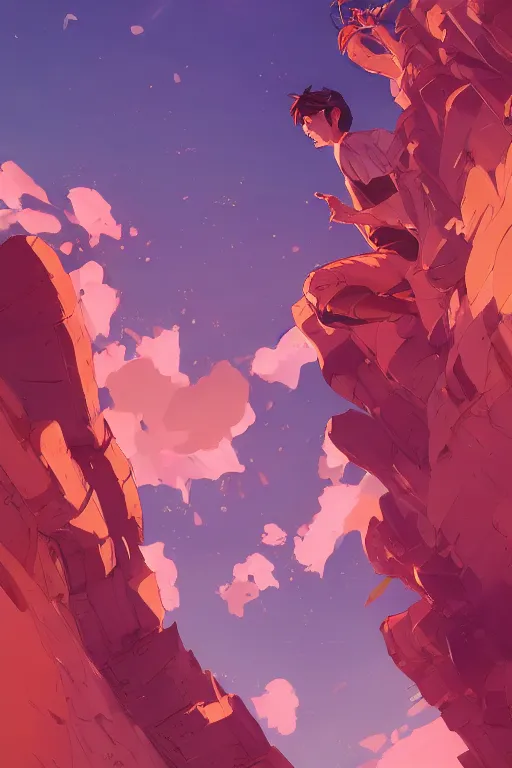 Image similar to looking up into the sky i see an anxious reflection of myself behance hd artstation by jesper ejsing, by rhads, makoto shinkai and lois van baarle, ilya kuvshinov, ossdraws, that looks like it is from borderlands and by feng zhu and loish and laurie greasley, victo ngai, andreas rocha