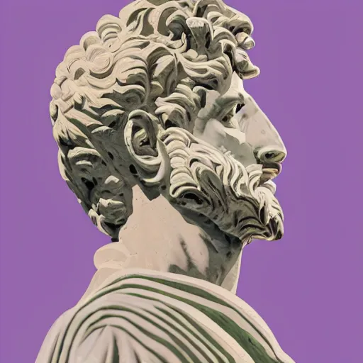 ancient greek statue, beeple, vaporwave, retrowave,, Stable Diffusion