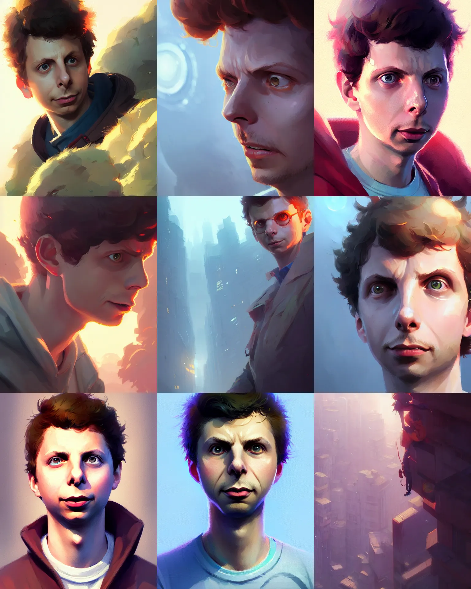 Prompt: Michael Cera, medium shot close up, details, sharp focus, illustration, by Jordan Grimmer and greg rutkowski, Trending artstation, pixiv, digital Art